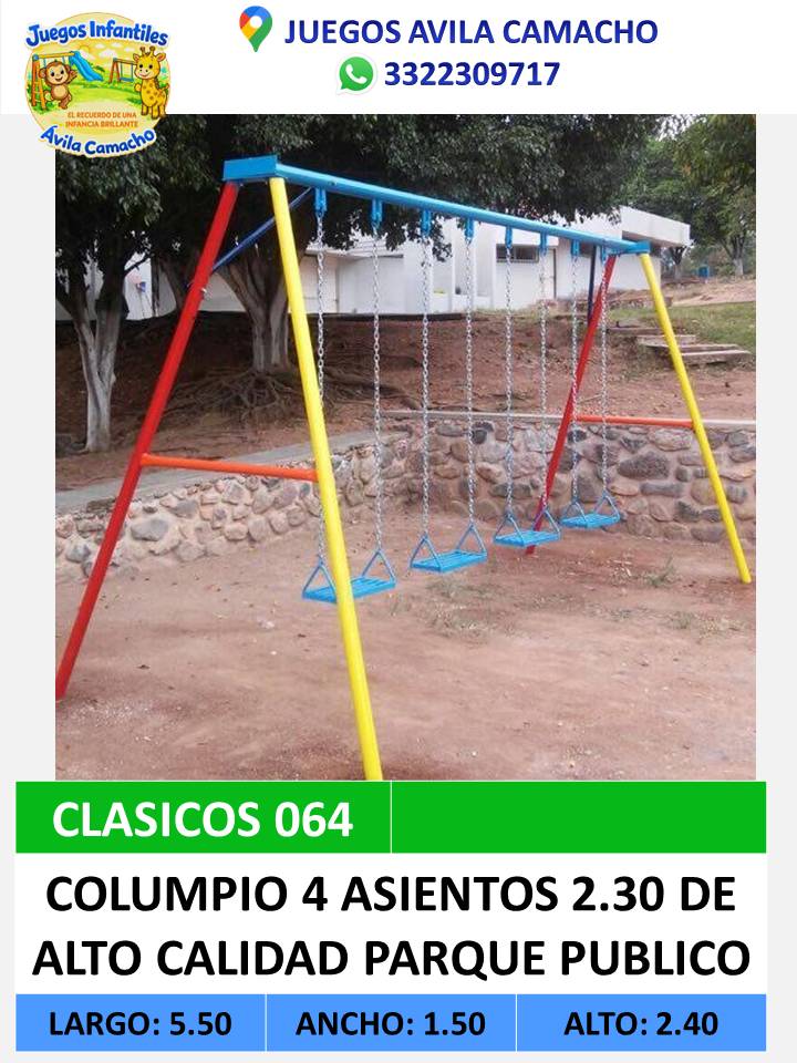 columpio  4 asientos parque publico